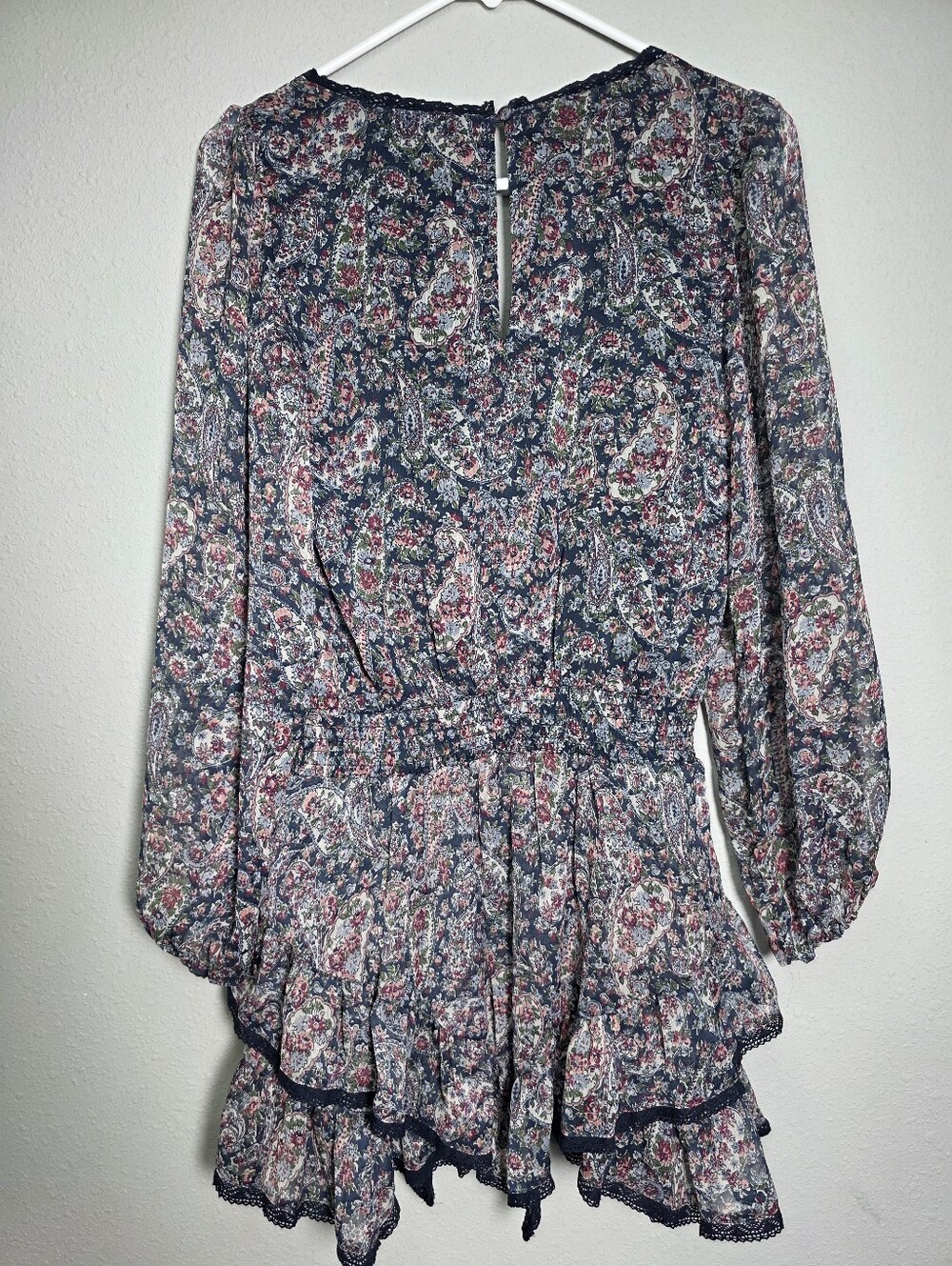 The Abercrombie & Fitch Blue Long Sleeve Square Neck Tiered Skort in size small - Picture 6 of 12